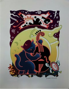 Cat and the Fiddle, Pop Art Screenprint by Daniel Pelavin