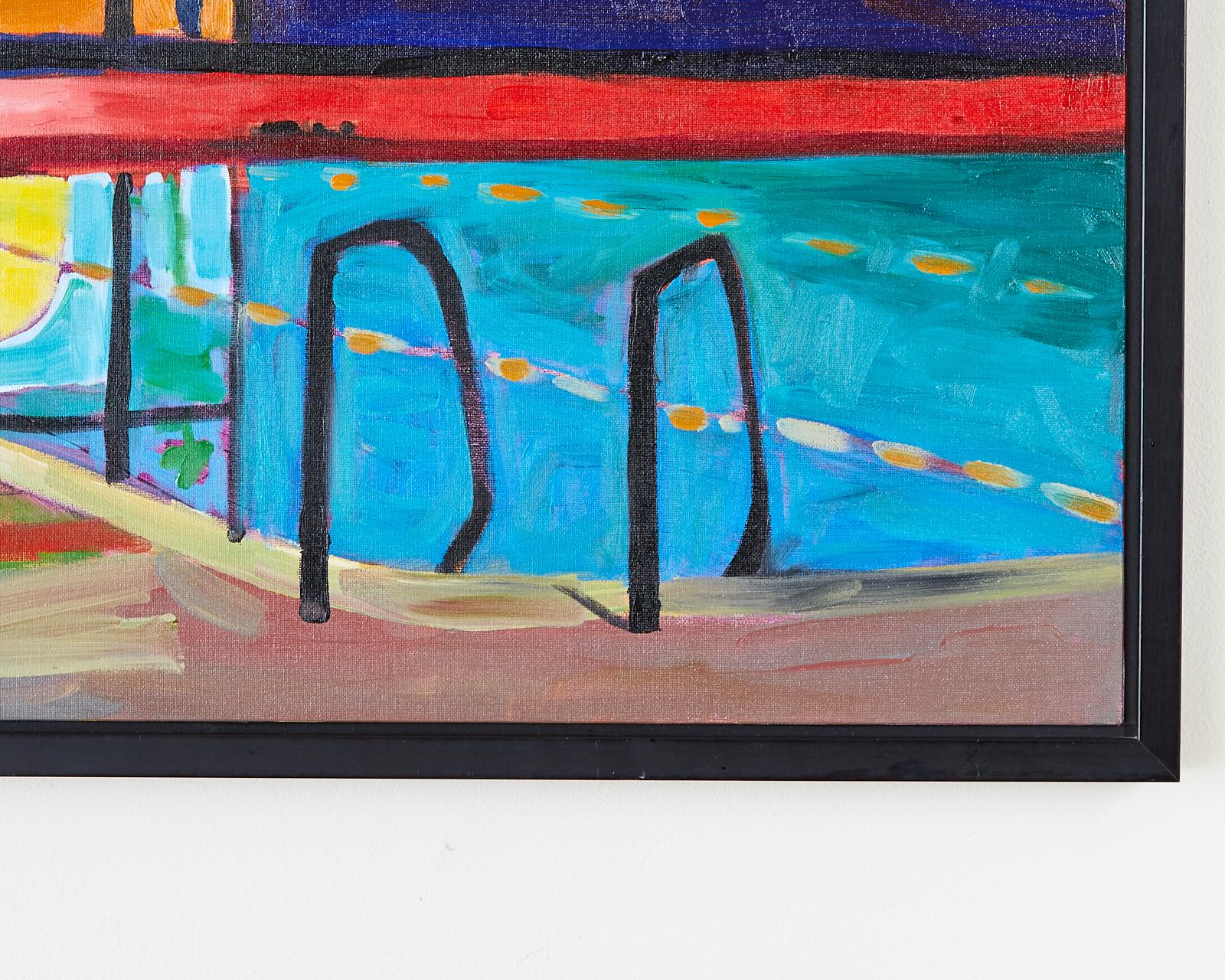 „Pool“ Öl auf Leinwand, Gemälde im Angebot 5