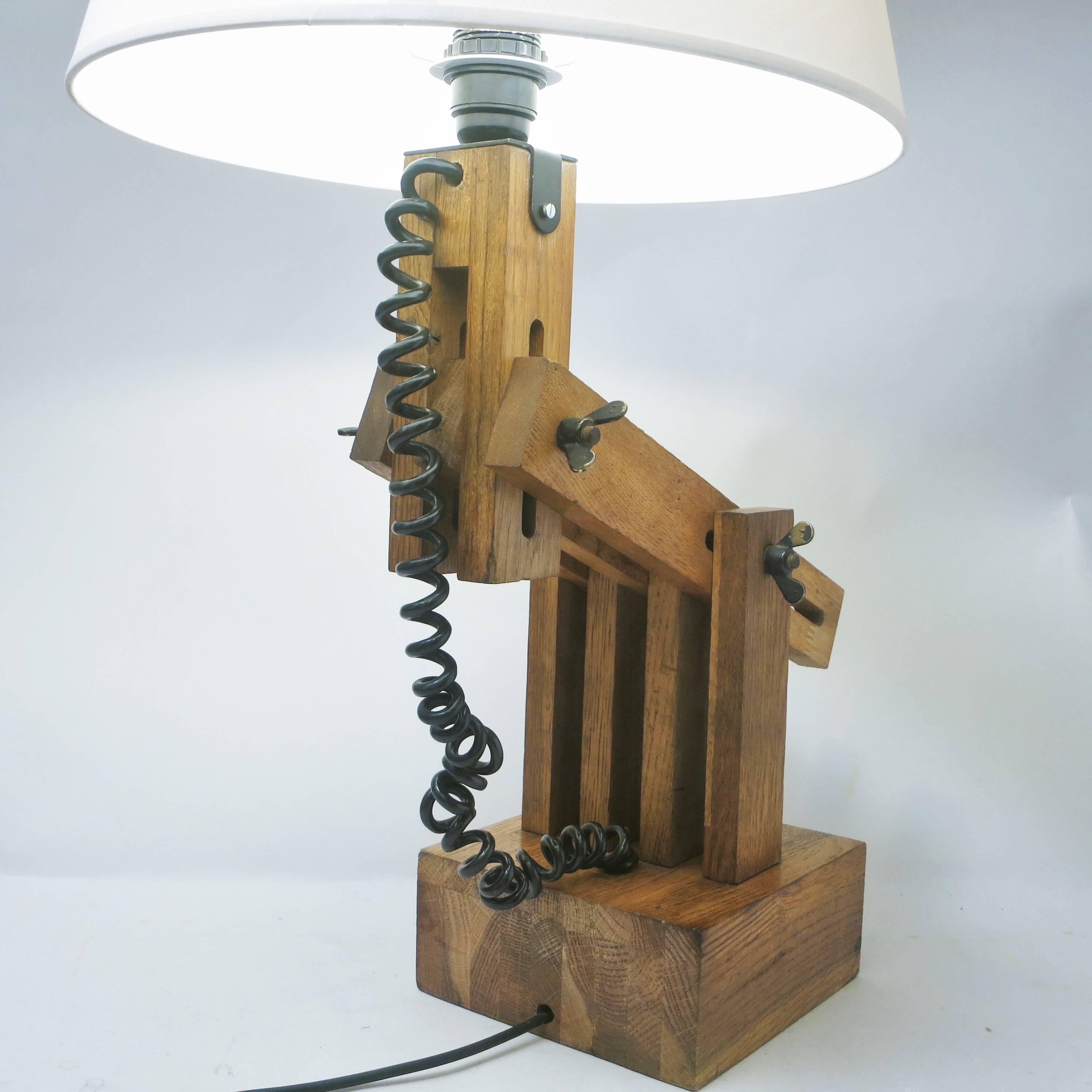 Daniel Pigeon Articulated Oak Lamp Le Chene Sauvage, 1980 1