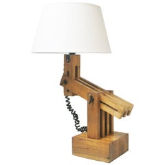 Daniel Pigeon Articulated Oak Lamp Le Chene Sauvage, 1980