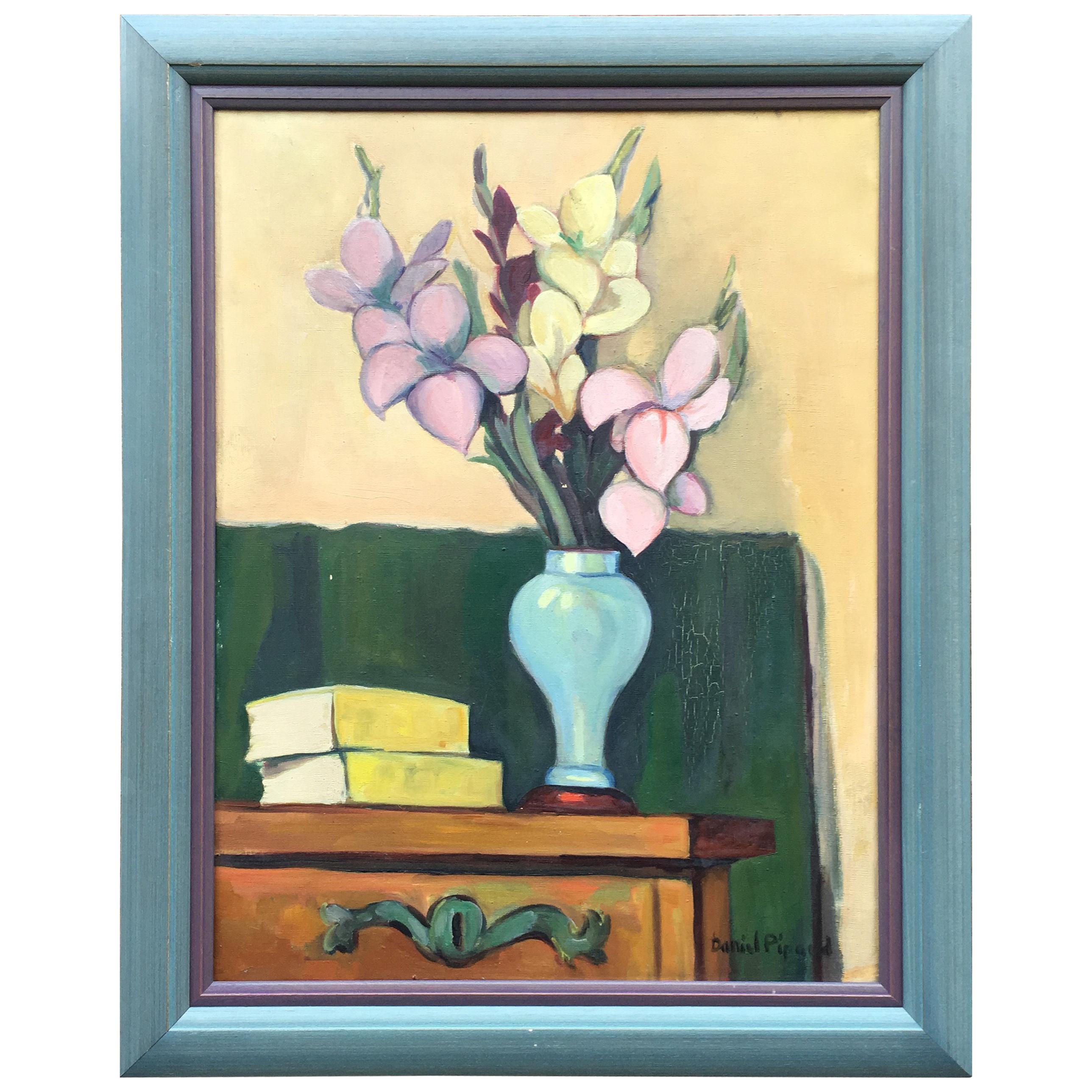 Daniel Pipard '1914-1978' Öl auf Leinwand „Vase De Fleur Sur Une Kommode“