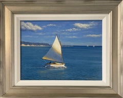 "A Day Sail, " Coastal Landscape Oil Painting