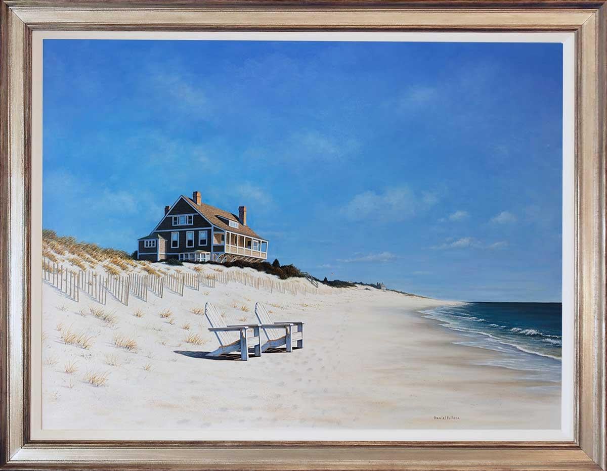 Daniel Pollera Landscape Painting - "Mid Day at East Hampton Beach, " Contemporary Realist Painting