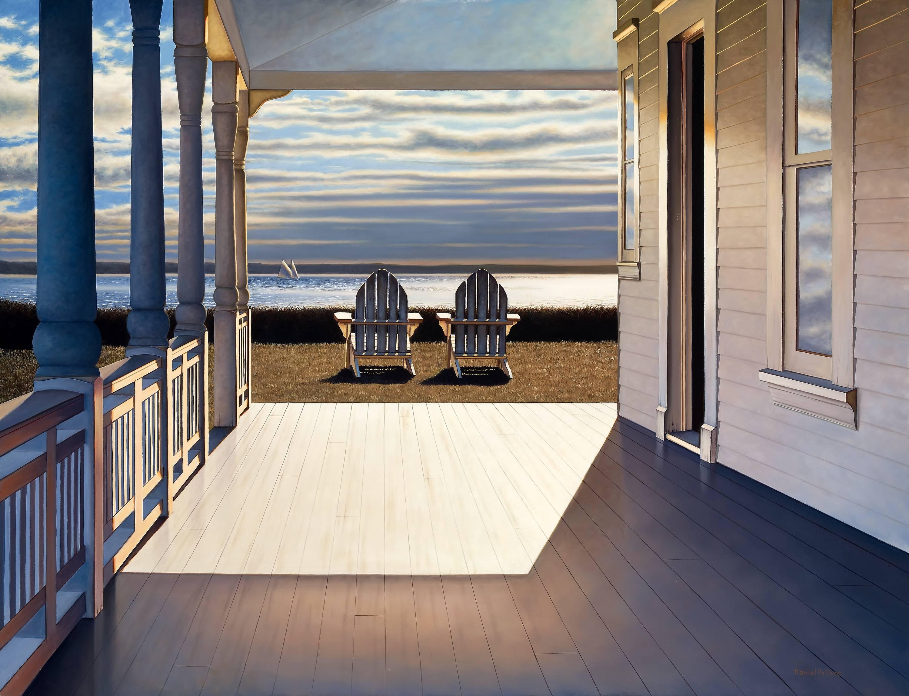 Daniel Pollera Landscape Painting - 'Passing Time', Large Contemporary Realist Ocean Marine Oil Painting