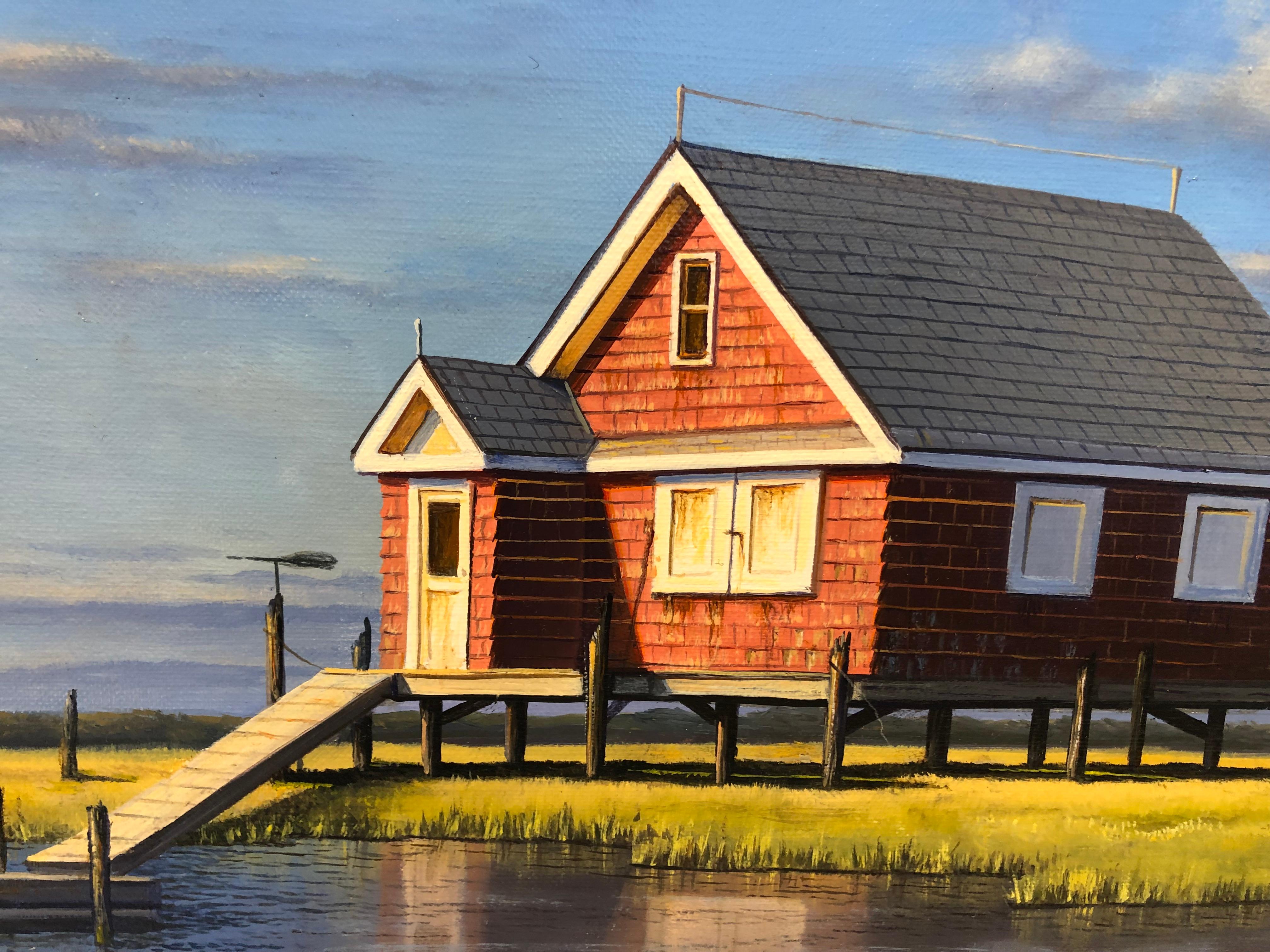 Seaman Bay House - American Realist Painting by Daniel Pollera