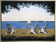 "Afternoon Seating, " Framed Limited Edition Giclee Print, 18" x 24"