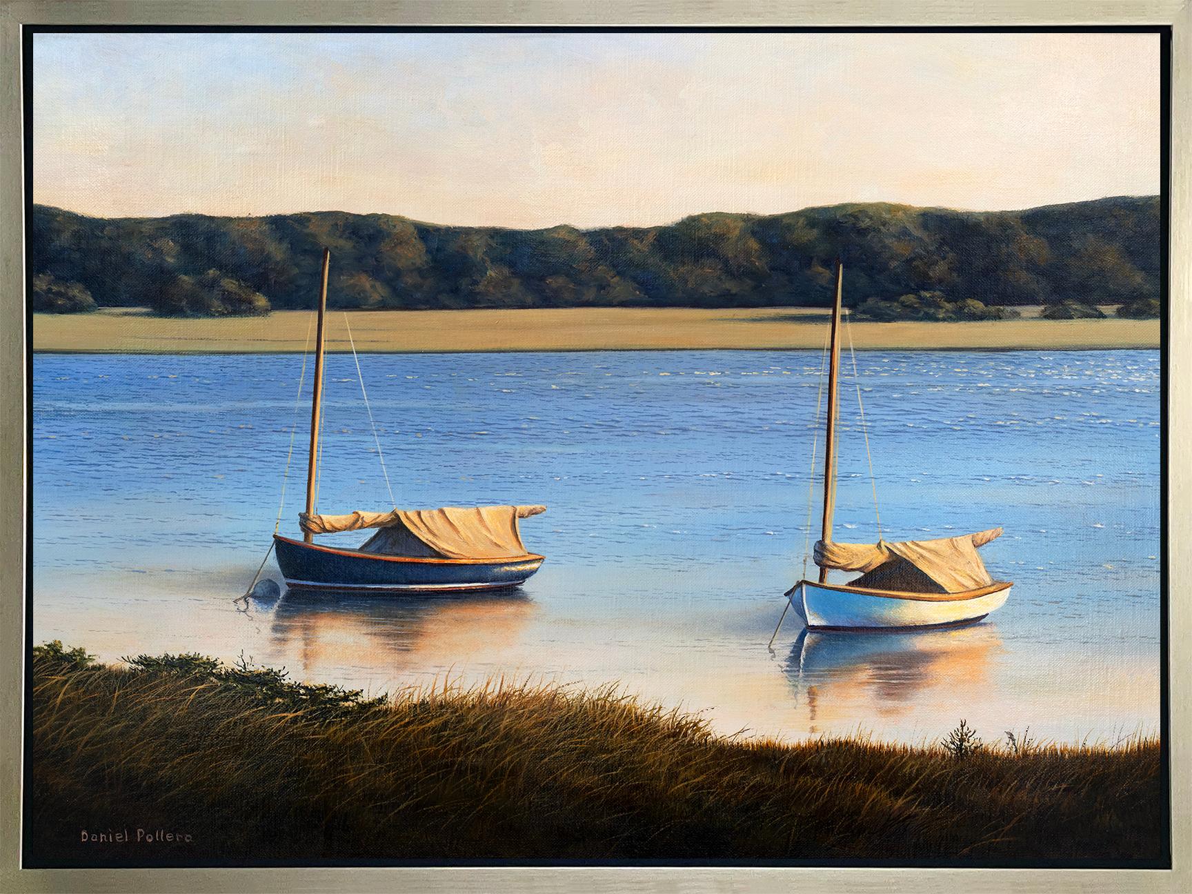 Daniel Pollera Landscape Print - "Catboats, " Framed Limited Edition Giclee Print, 12" x 16"
