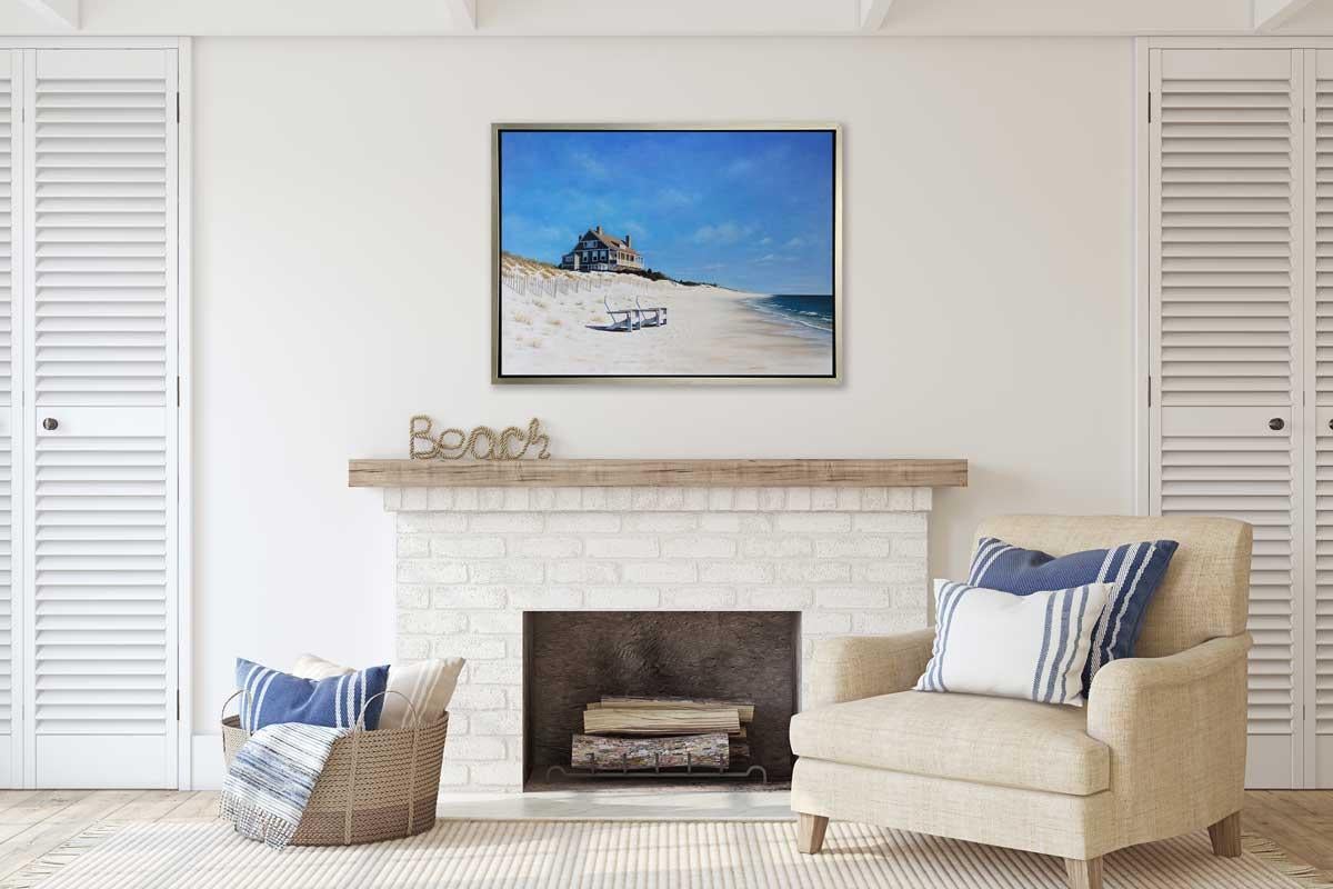 « Mid Day at East Hampton Beach », imprimé giclée encadré en édition limitée, 61 x 81 cm - Print de Daniel Pollera