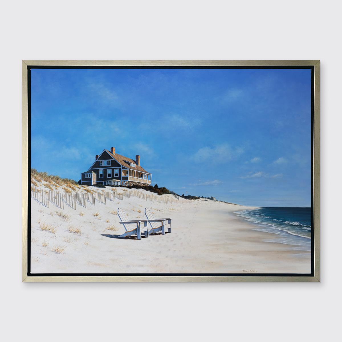 « Mid Day at East Hampton Beach », imprimé giclée encadré en édition limitée, 30,48 x 40,64 cm - Réalisme Print par Daniel Pollera