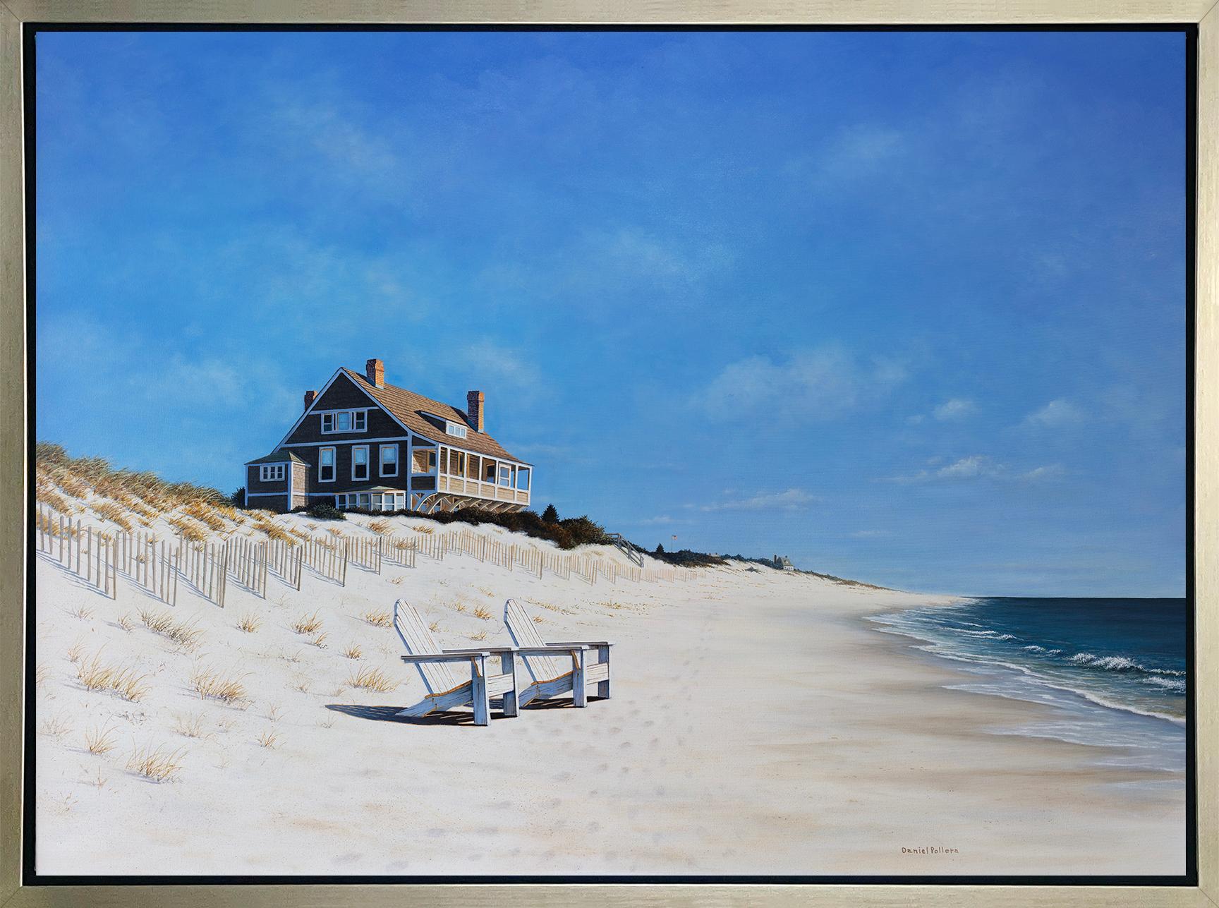 Daniel Pollera Landscape Print - "Mid Day at East Hampton Beach, " Framed Limited Edition Giclee Print, 30" x 40"