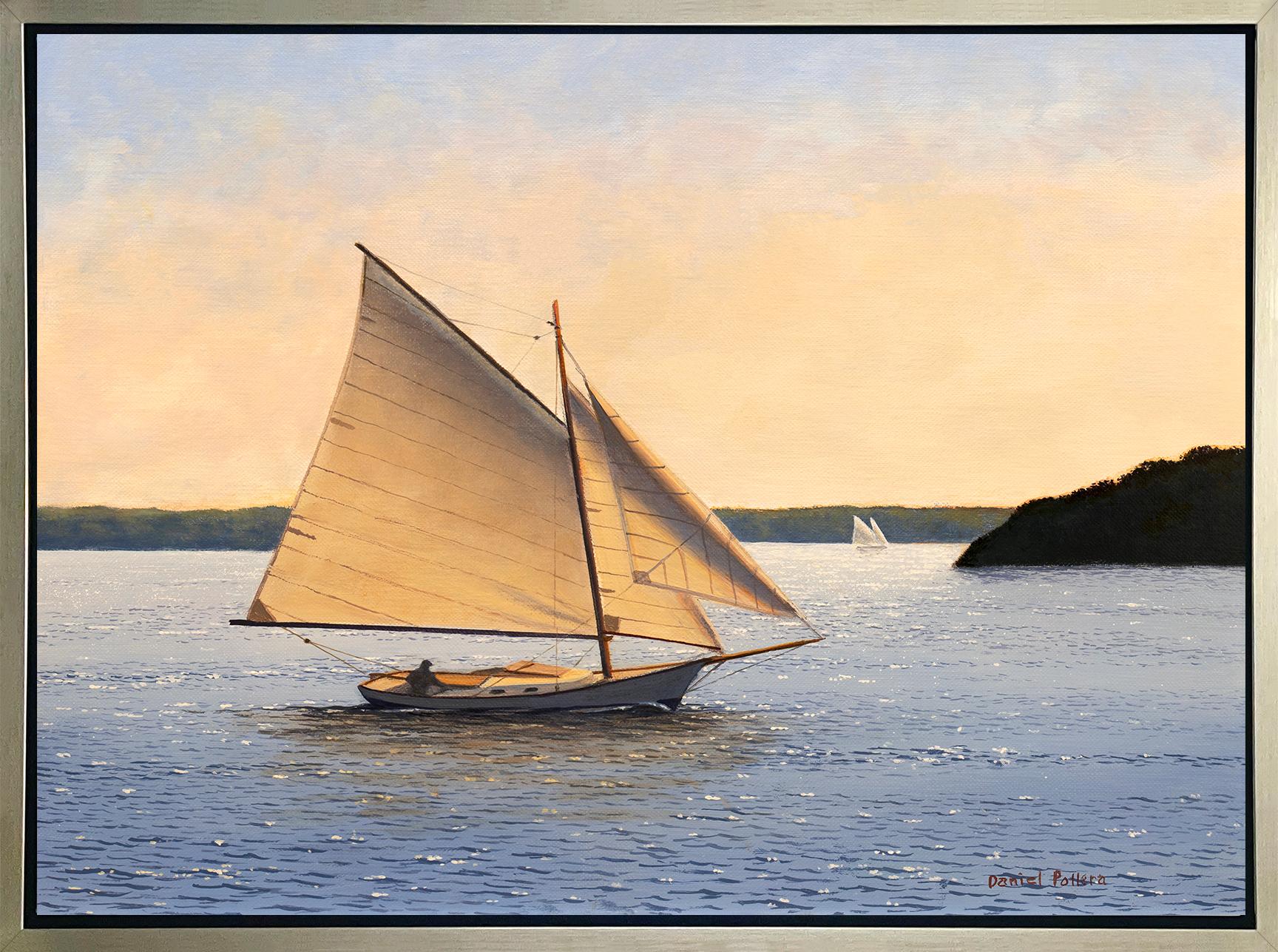 Daniel Pollera Landscape Print – ""Sailing Out to Sea", gerahmter Giclee-Druck in limitierter Auflage, 12 Zoll x 16 Zoll