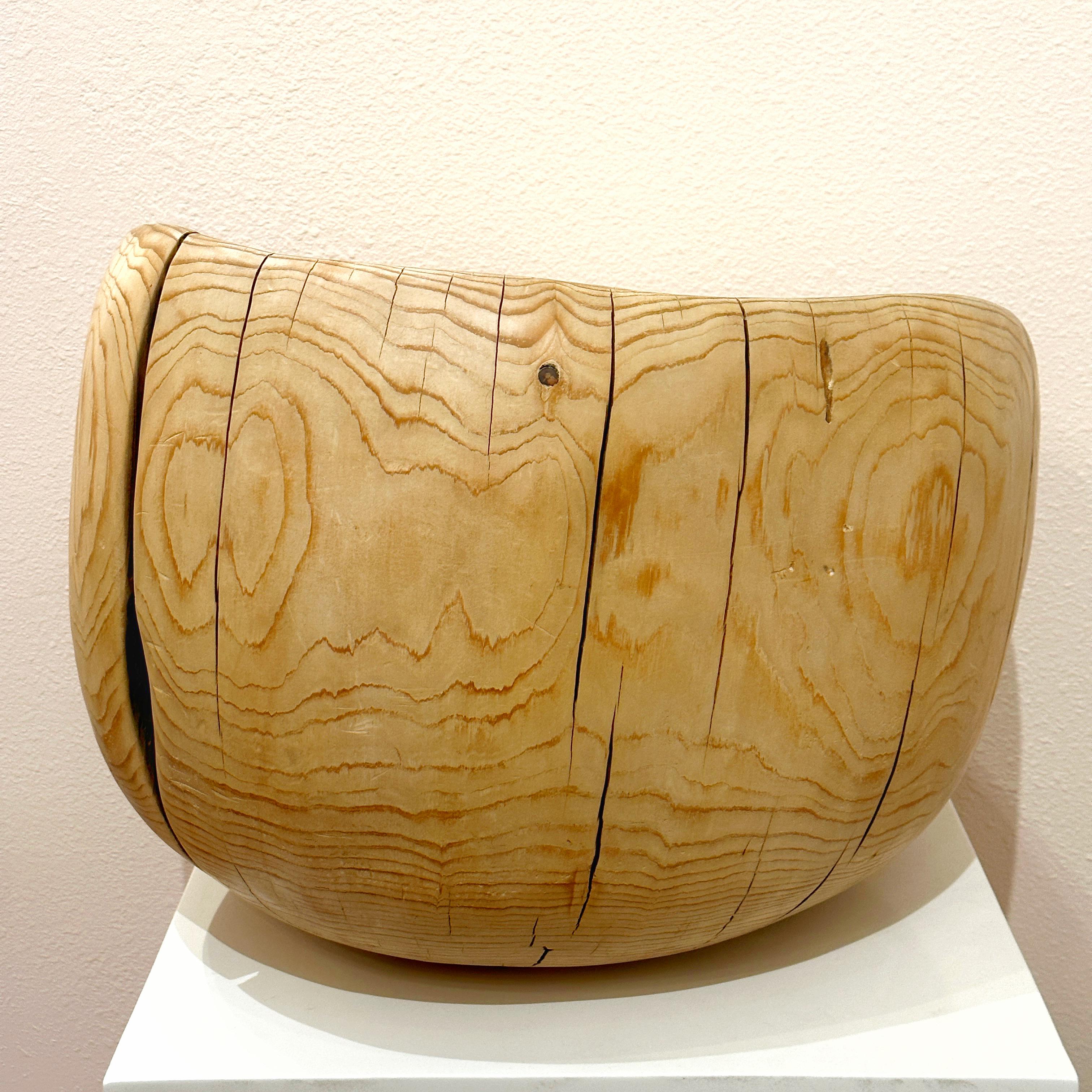 Daniel Pollock Organic Modern Carved Pine Wood Stool or Sculptural Object, 1995 In Distressed Condition For Sale In Cathedral City, CA