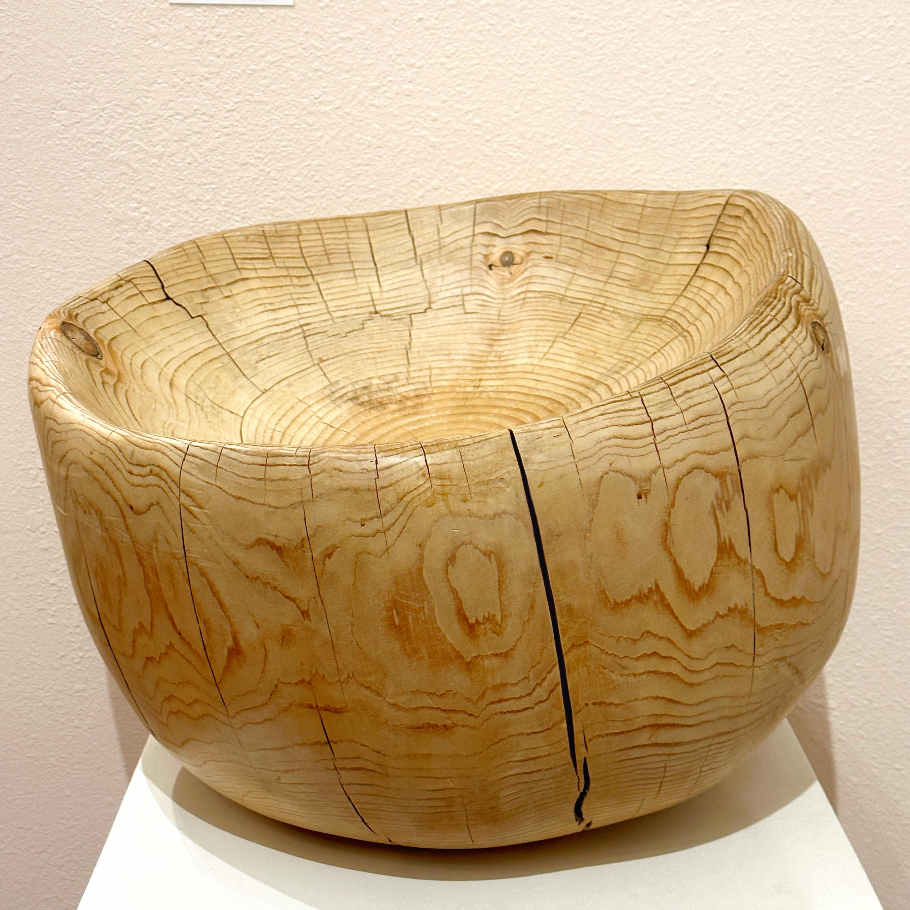 Tabouret ou objet sculptural en bois de pin sculpté organique et moderne, Daniel Pollock, 1995 Abîmé - En vente à Cathedral City, CA
