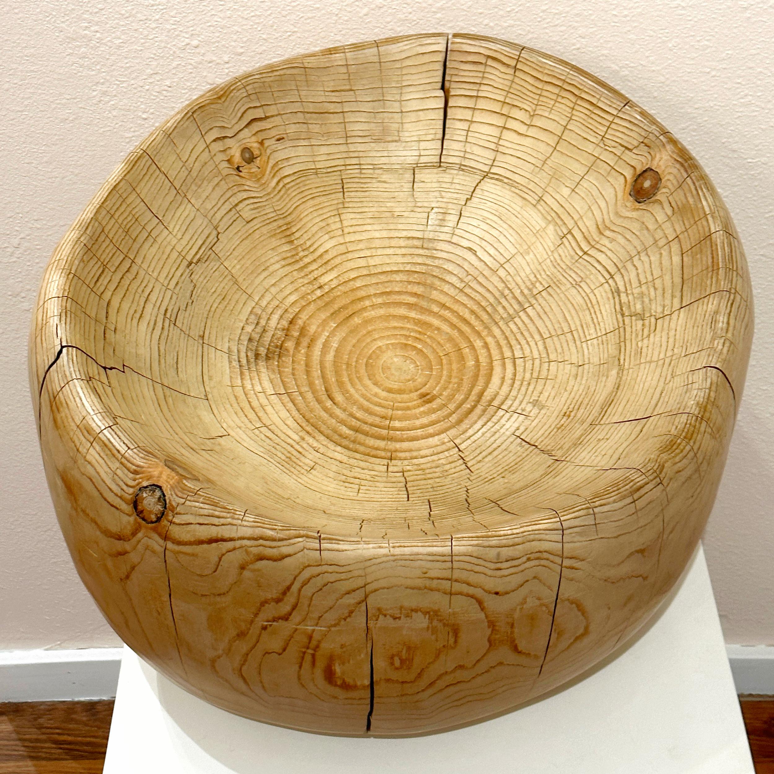 Daniel Pollock Organic Modern Carved Pine Wood Stool or Sculptural Object, 1995 For Sale 1