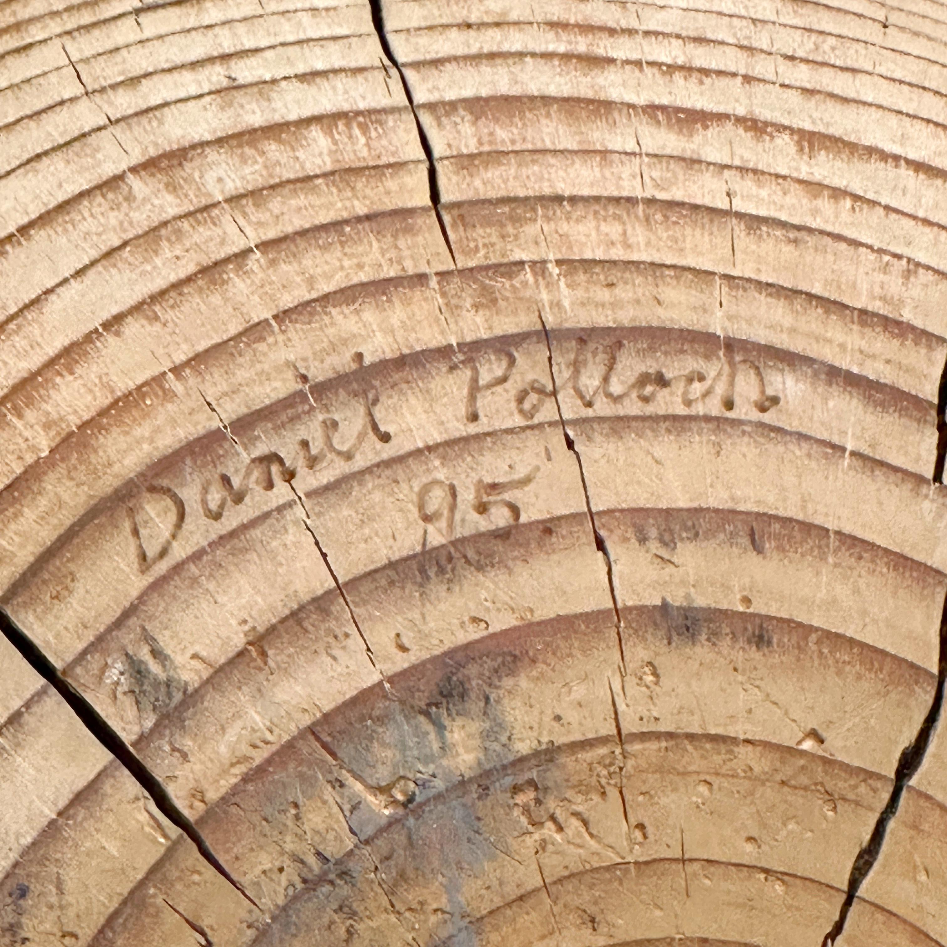 Tabouret ou objet sculptural en bois de pin sculpté organique et moderne, Daniel Pollock, 1995 en vente 1