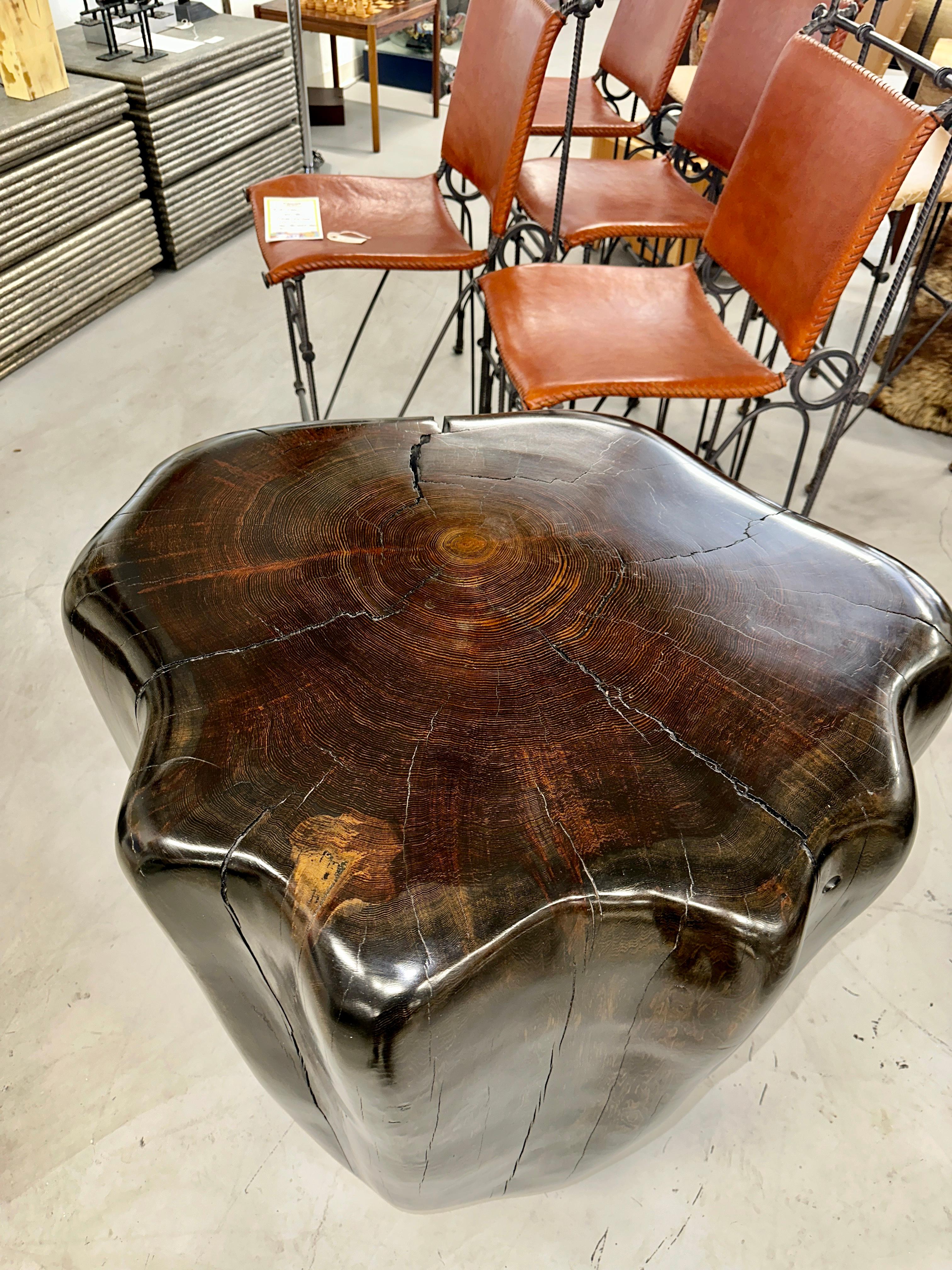 Wood Daniel Pollock Organic Sculptural Pedestal Table For Sale