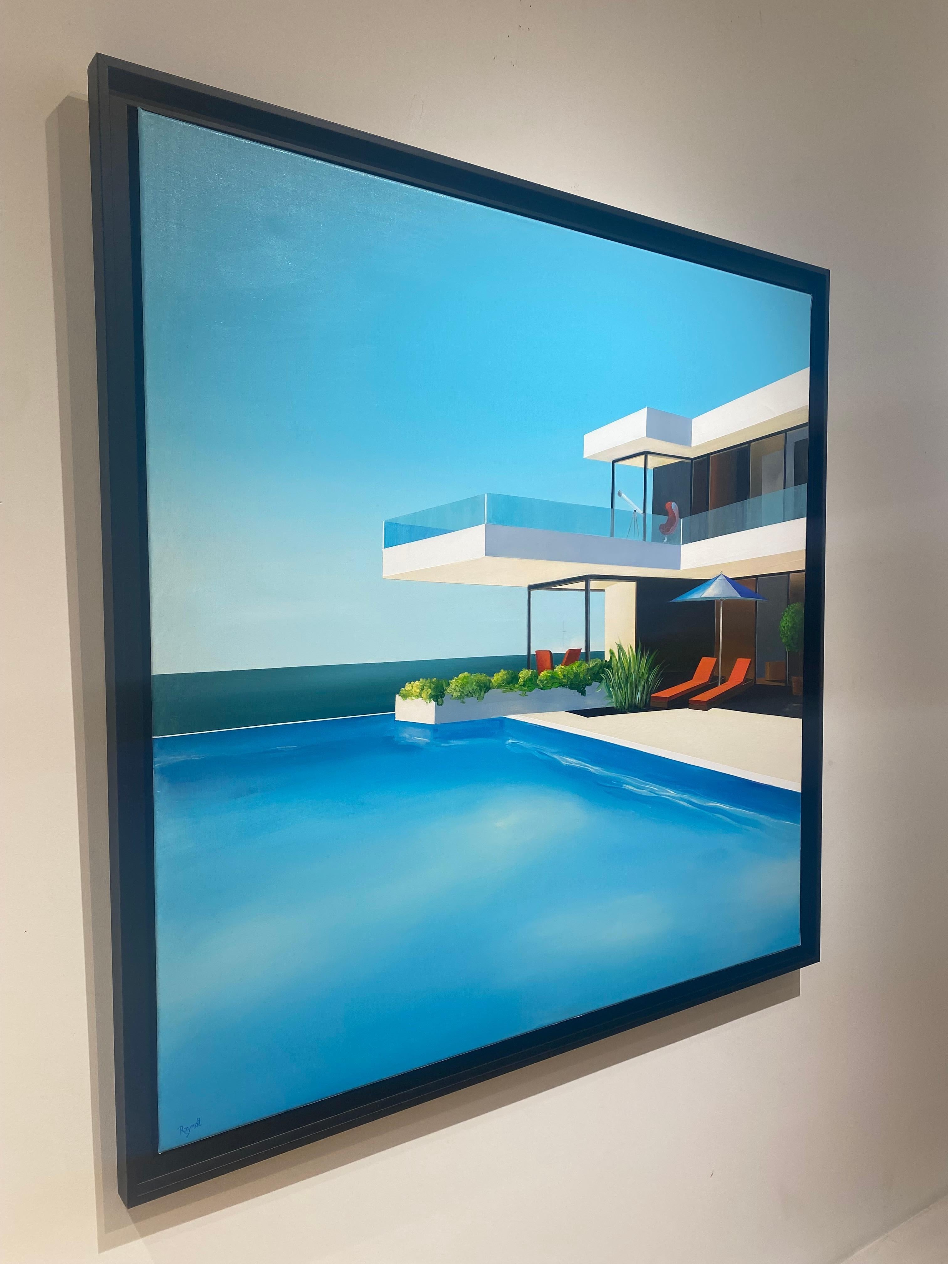 Punto de vista - Figurative Painting Azul de Daniel Raynott