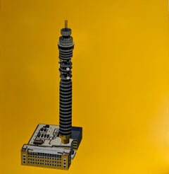 „Post Office Tower, London“, Daniel Rich, Zeitgenössischer Präzisionsdruck, Gelb