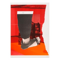 Daniel Richter, Ohne Titel – signierter Siebdruck, Collage, zeitgenössische Kunst