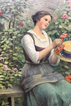 Daniel Ridgway Knight American 1839-1924 Trimming Her Sunday Hat