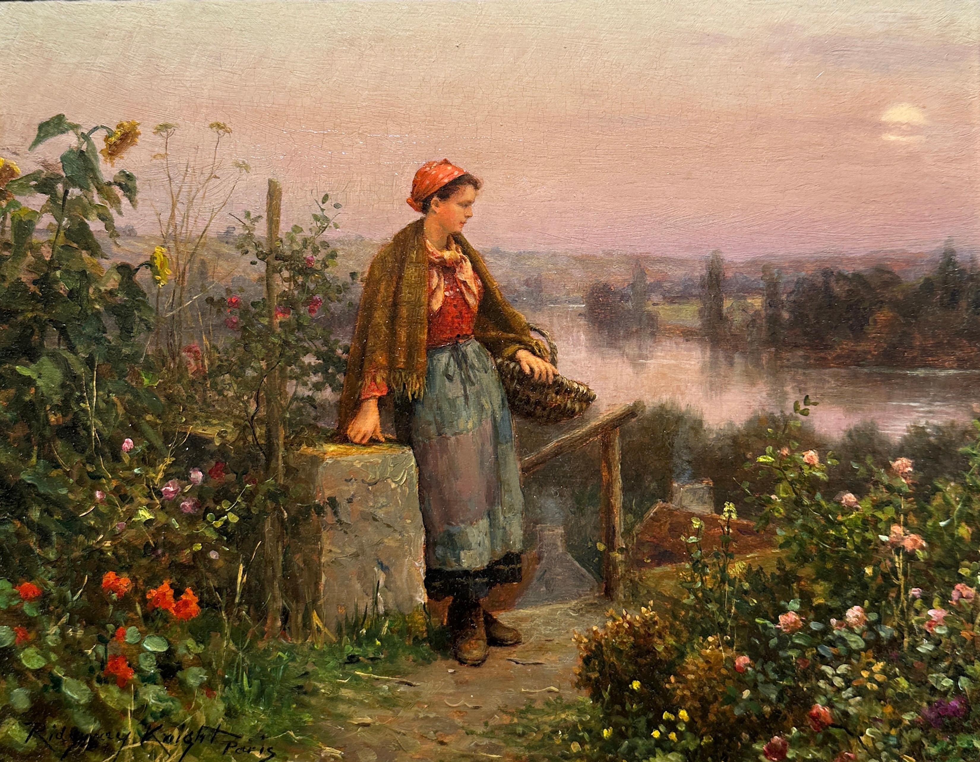 A Thoughtful Moment - Painting by Daniel Ridgway Knight