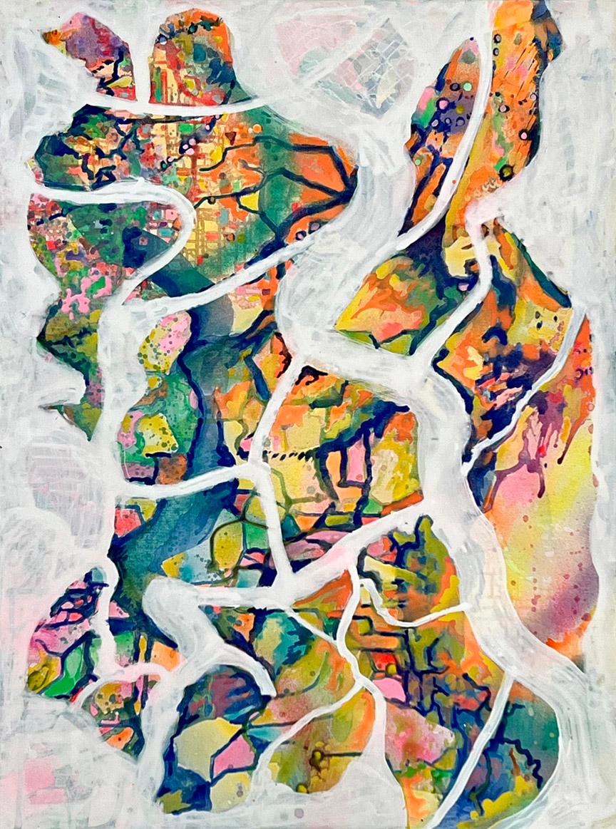Abstract Painting di Daniel Rosenbaum - Funny Friends : opera astratta su tela