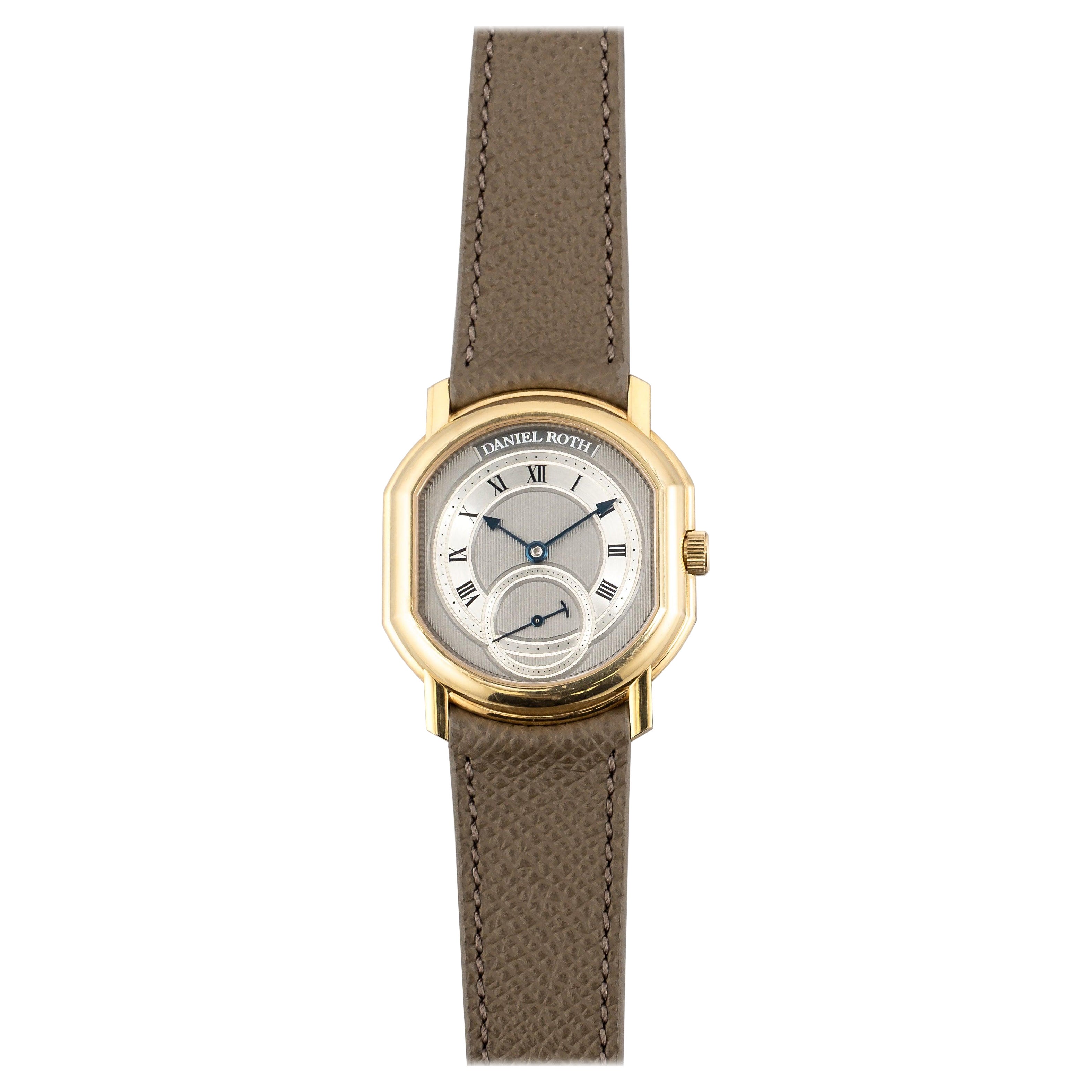 Daniel Roth 2207BB Montre à cadran en tapisserie grise en or jaune 18 carats, années 1990