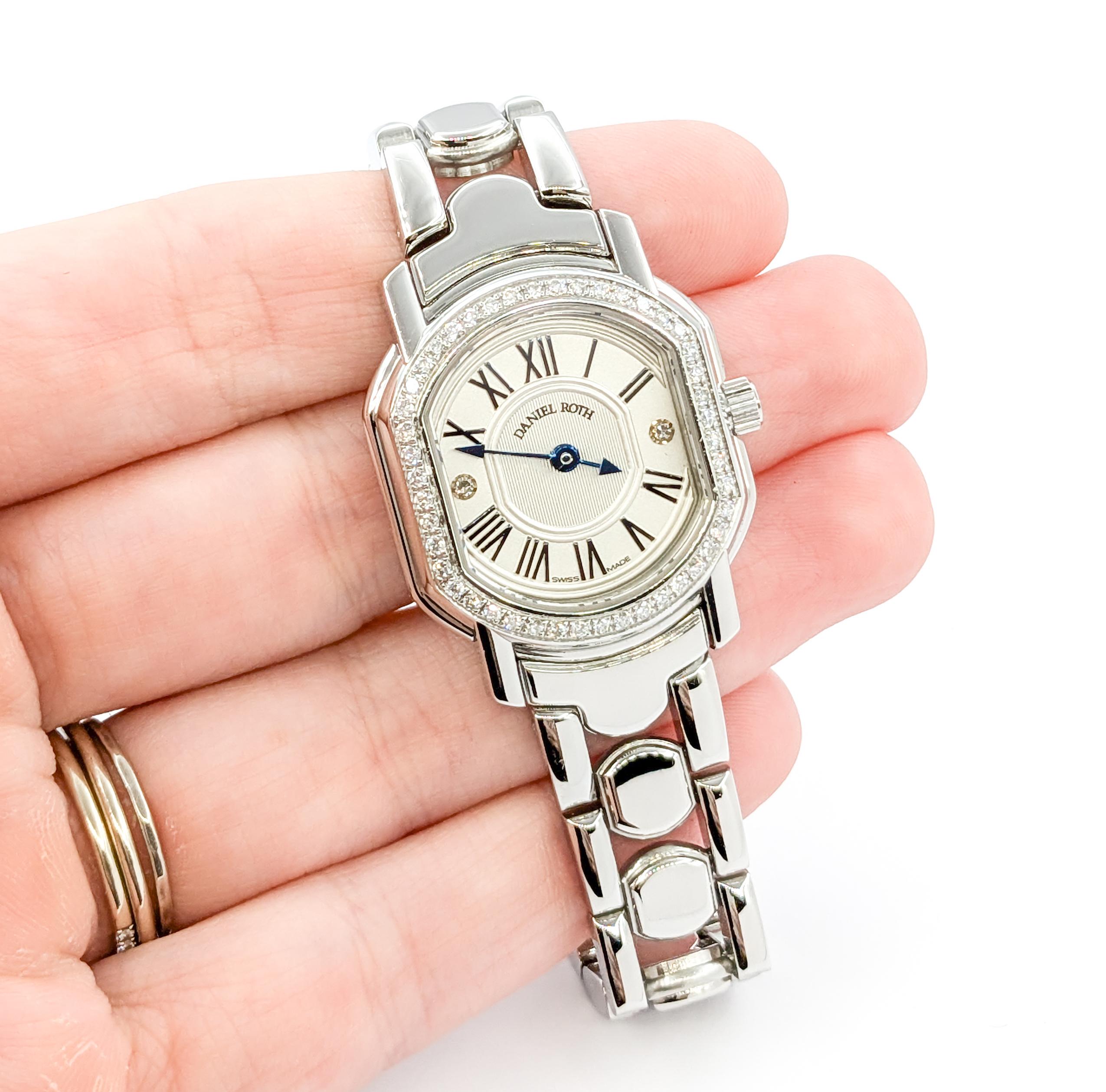 Daniel Roth 518.ST Diamant-Damenuhr, limitierte Auflage

Wir stellen Ihnen diese exquisite Daniel Roth Luxusuhr vor: die Daniel Roth 518.ST Diamonds Stainless Steel 26mm x 32mm. Diese aus hochwertigem Edelstahl gefertigte Uhr ist ein Beispiel für