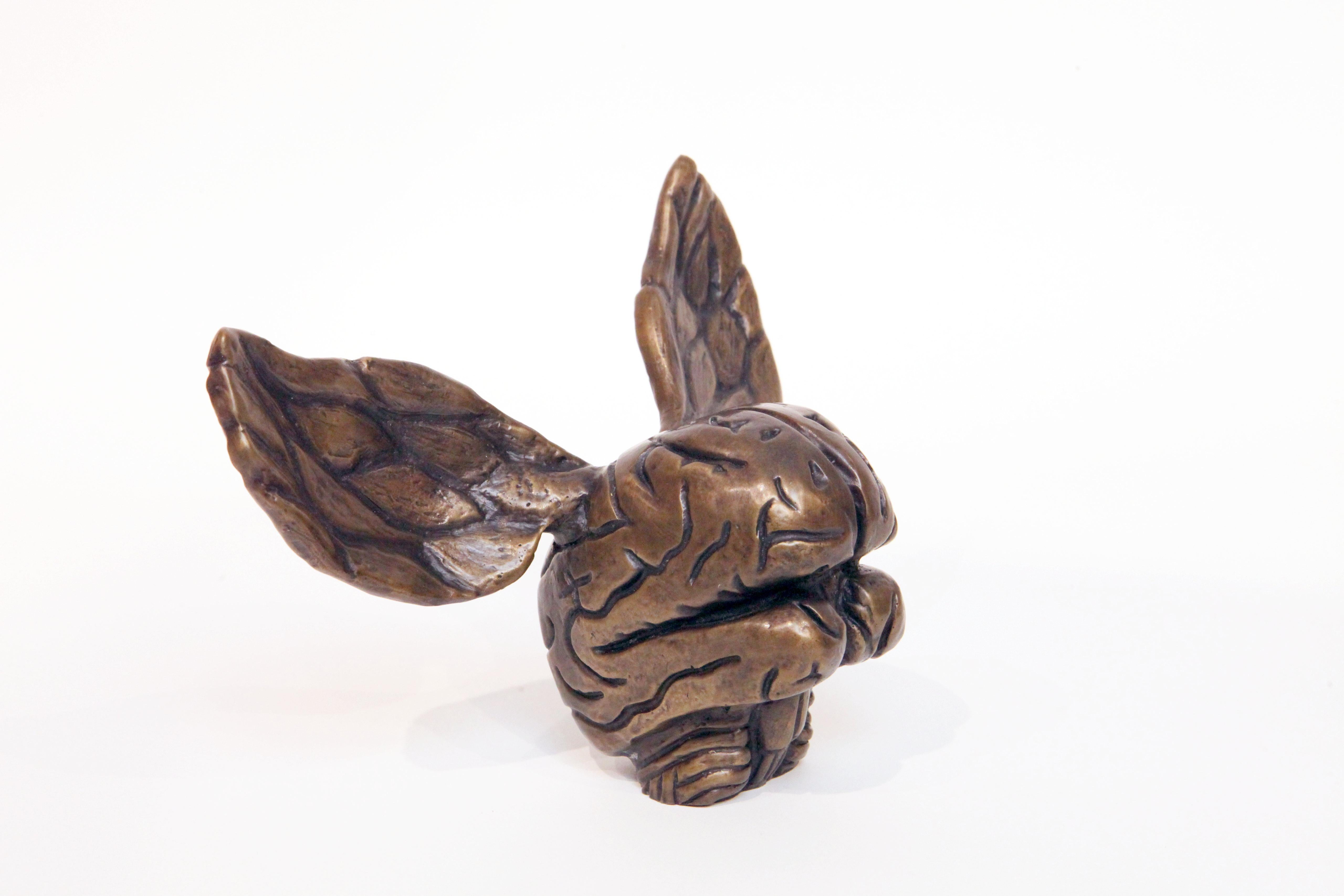 Daniel Rothbart Figurative Sculpture - Winged Brain