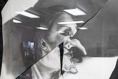 Daniel Samaniego Light Witch Portrait Graphite & Charcoal Drawing Paper Framed