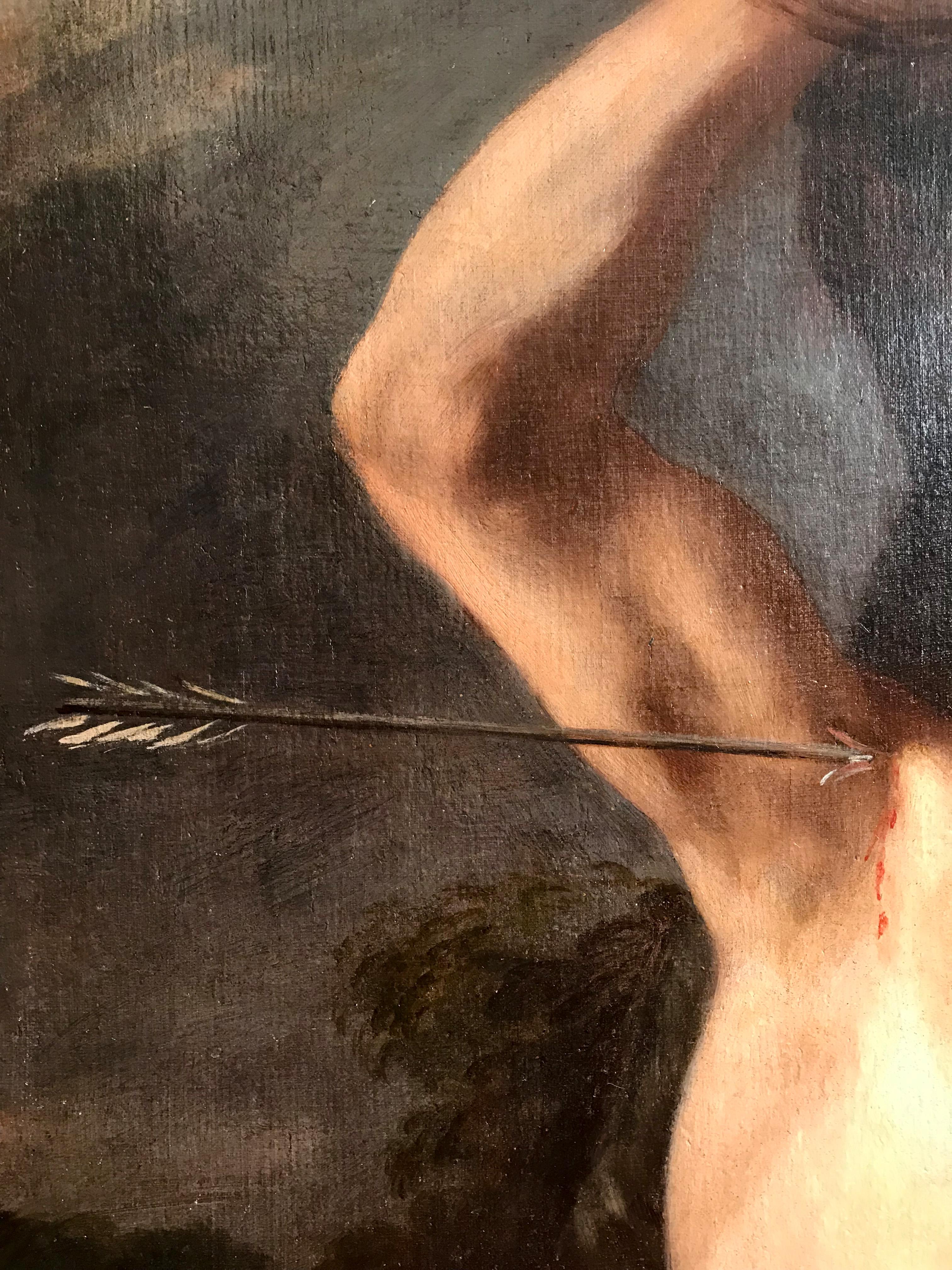 17th-18th Century By Daniel Seiter Saint Sebastian Oil on Canvas 1