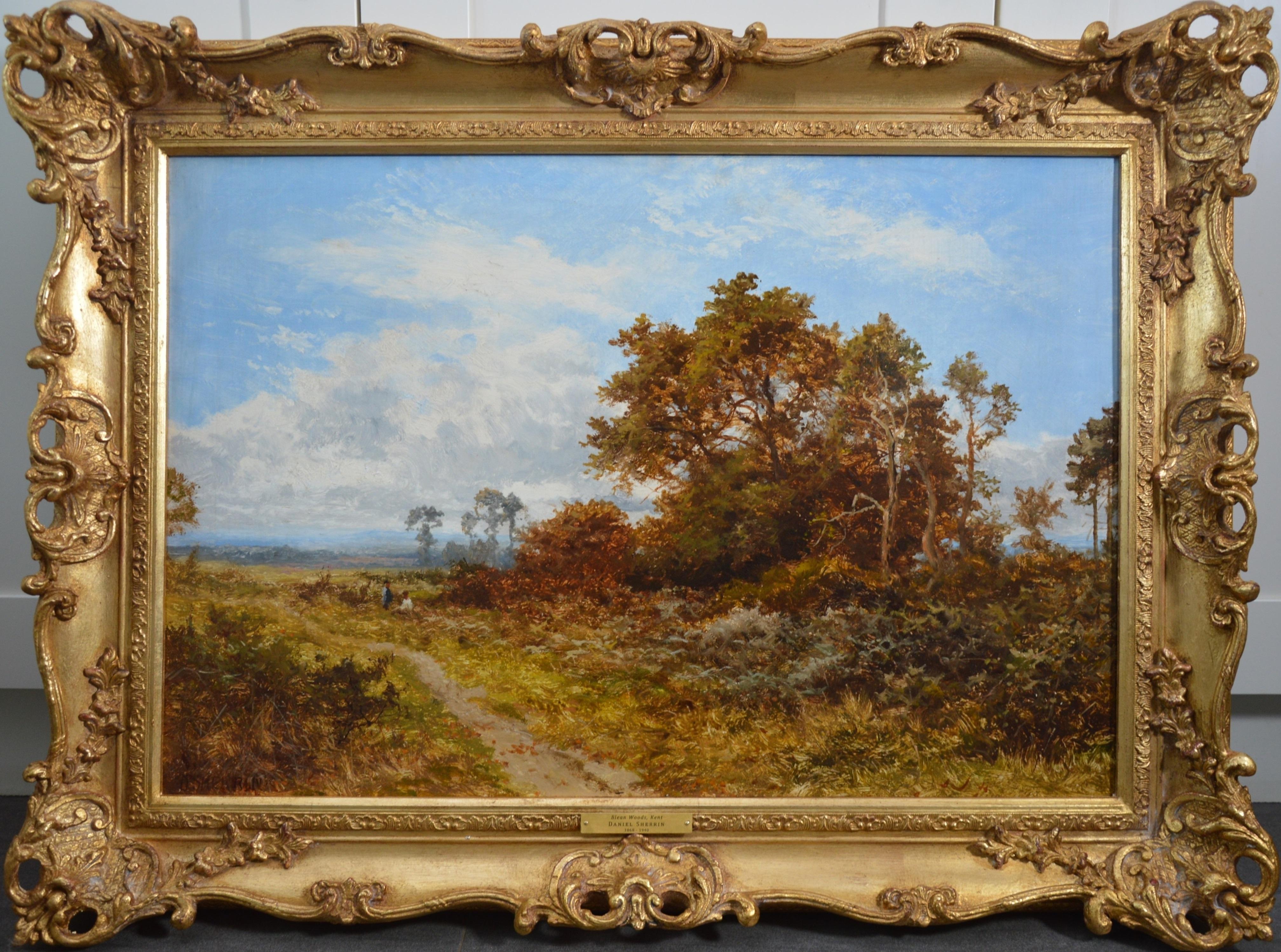 Daniel Sherrin Figurative Painting - Blean Woods, Kent - 19th Century English Summer Landscape Oil Painting
