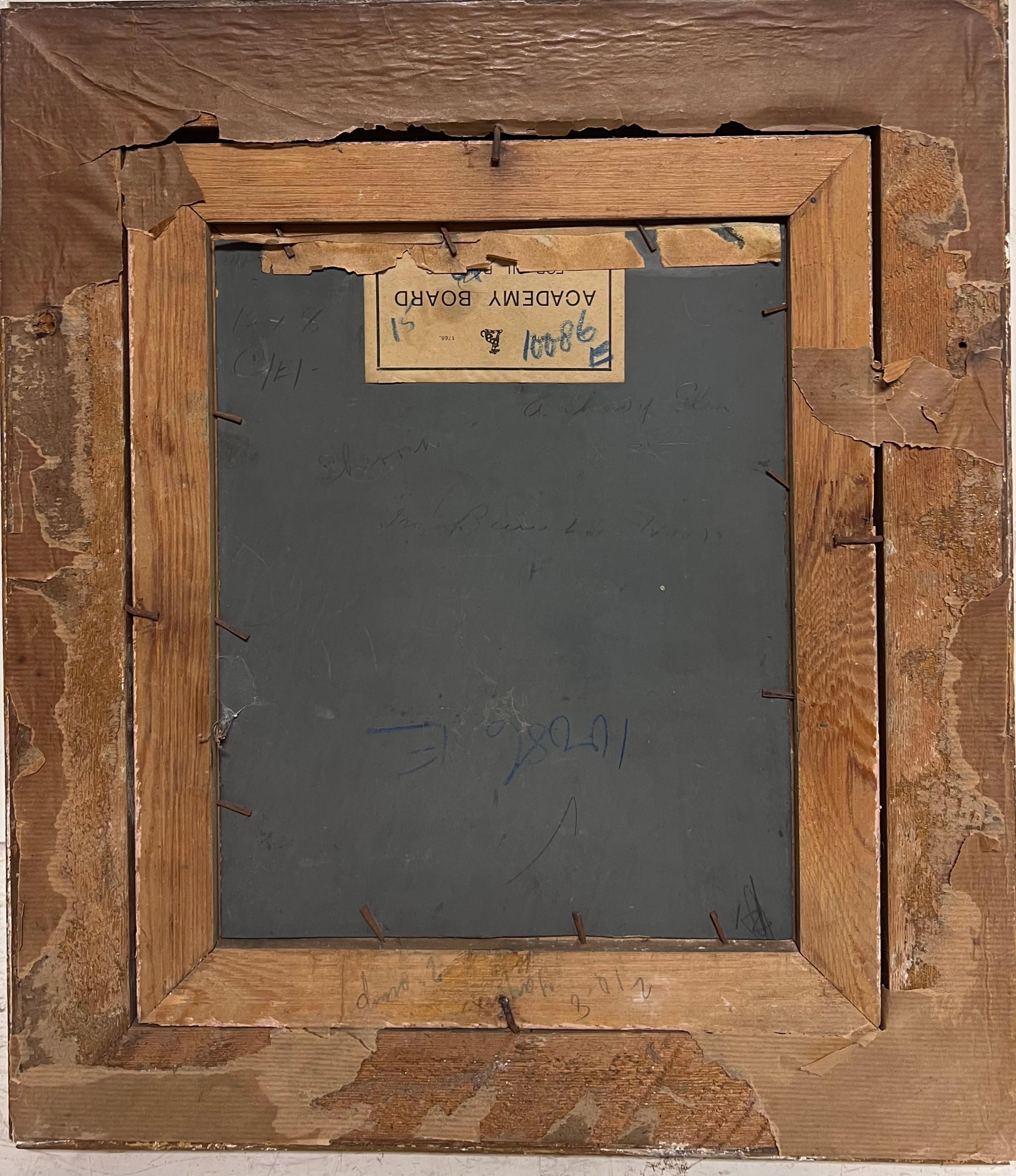 Burnham Wood Peinture à l'huile anglaise ancienne Figures dans une clairière en automne en vente 5