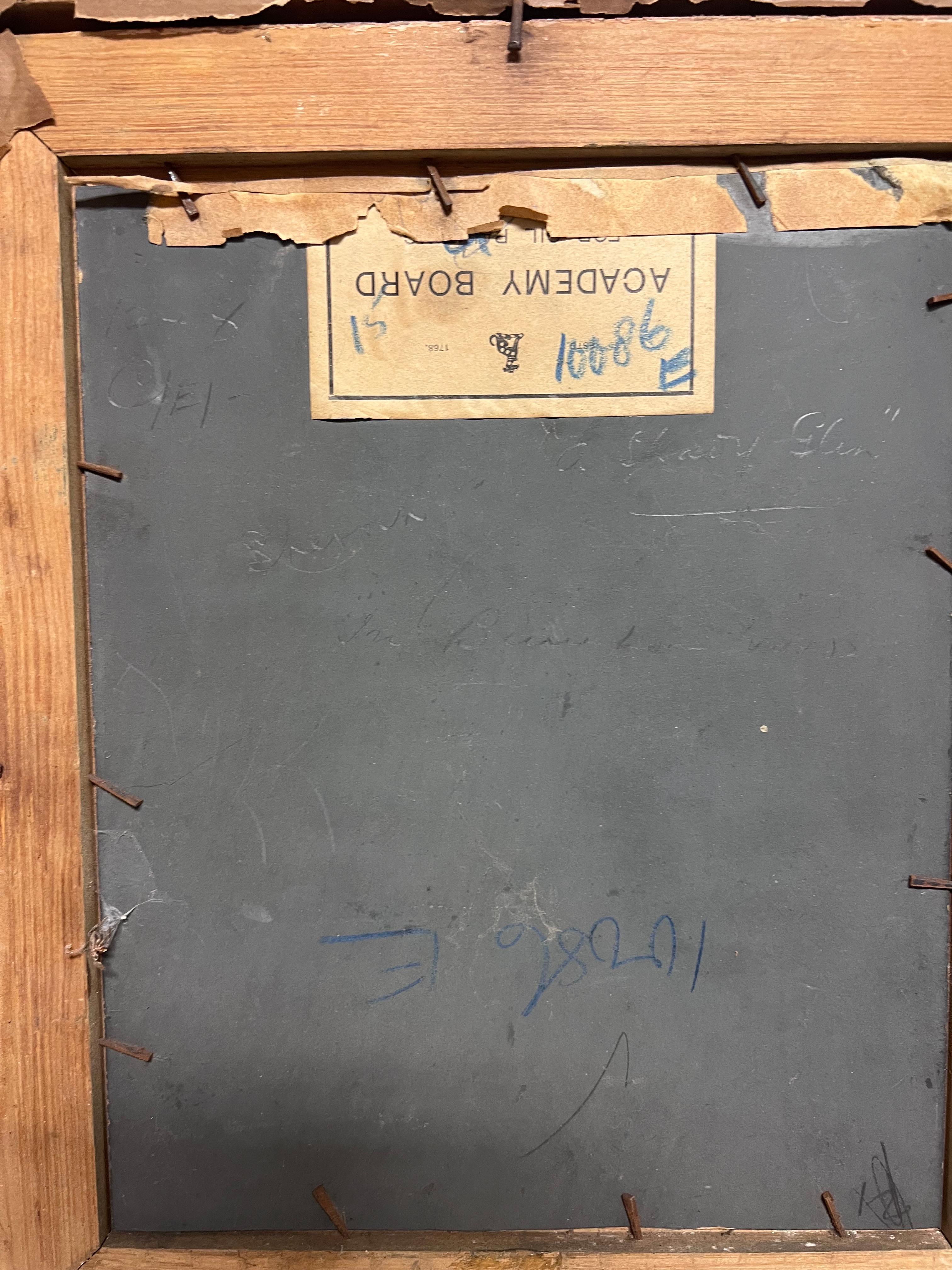 Burnham Wood Peinture à l'huile anglaise ancienne Figures dans une clairière en automne en vente 4