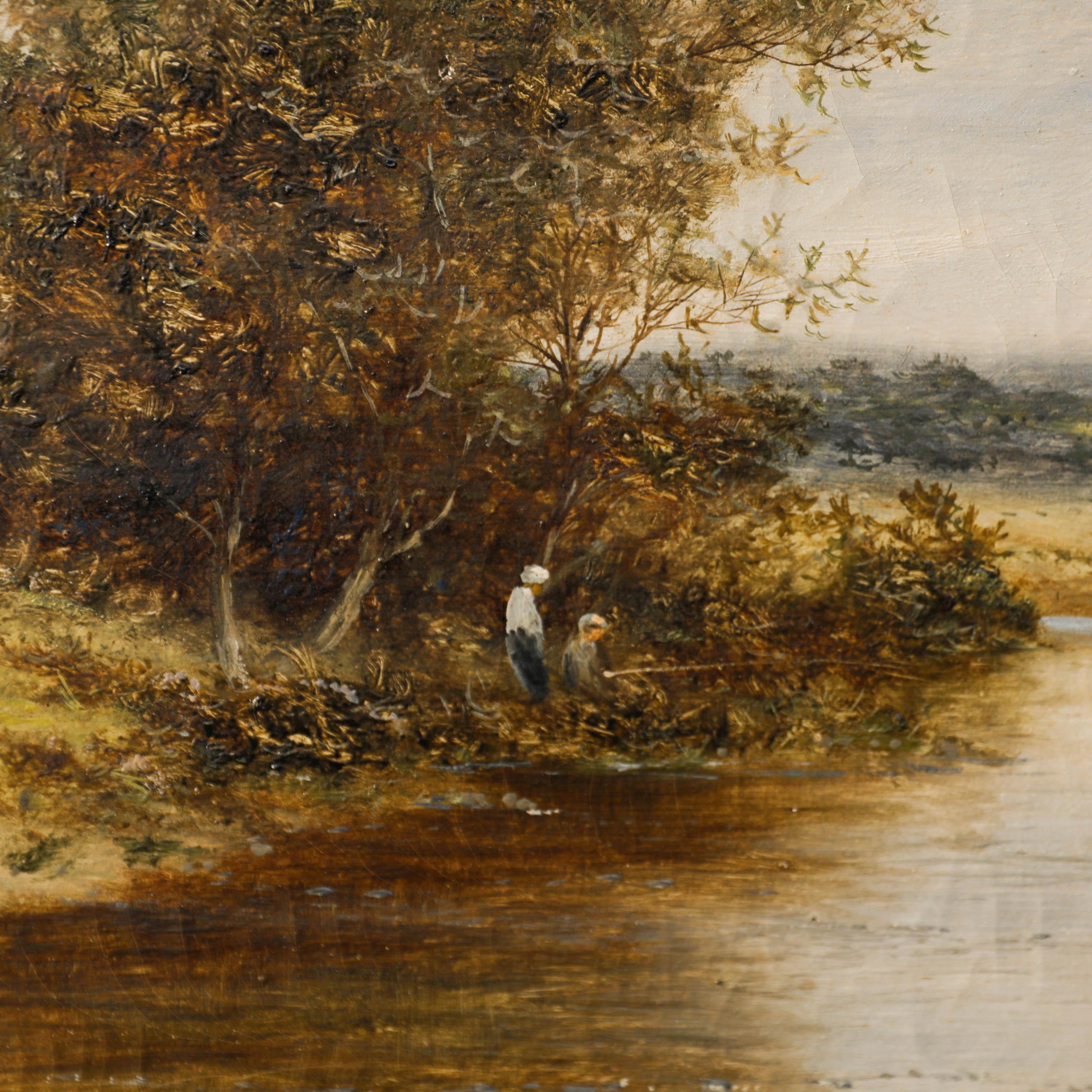 Daniel Sherrin (1868-1940) - Early 20th Century Oil, Fishing on the River For Sale 3