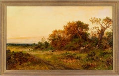 Antique Daniel Sherrin, Heath Landscape With Sunset