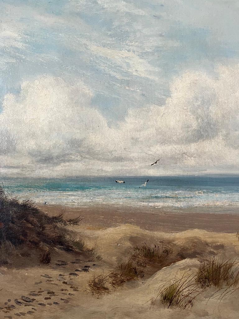 Daniel Sherrin Original Victorian oil painting of a beach landscape For Sale 4