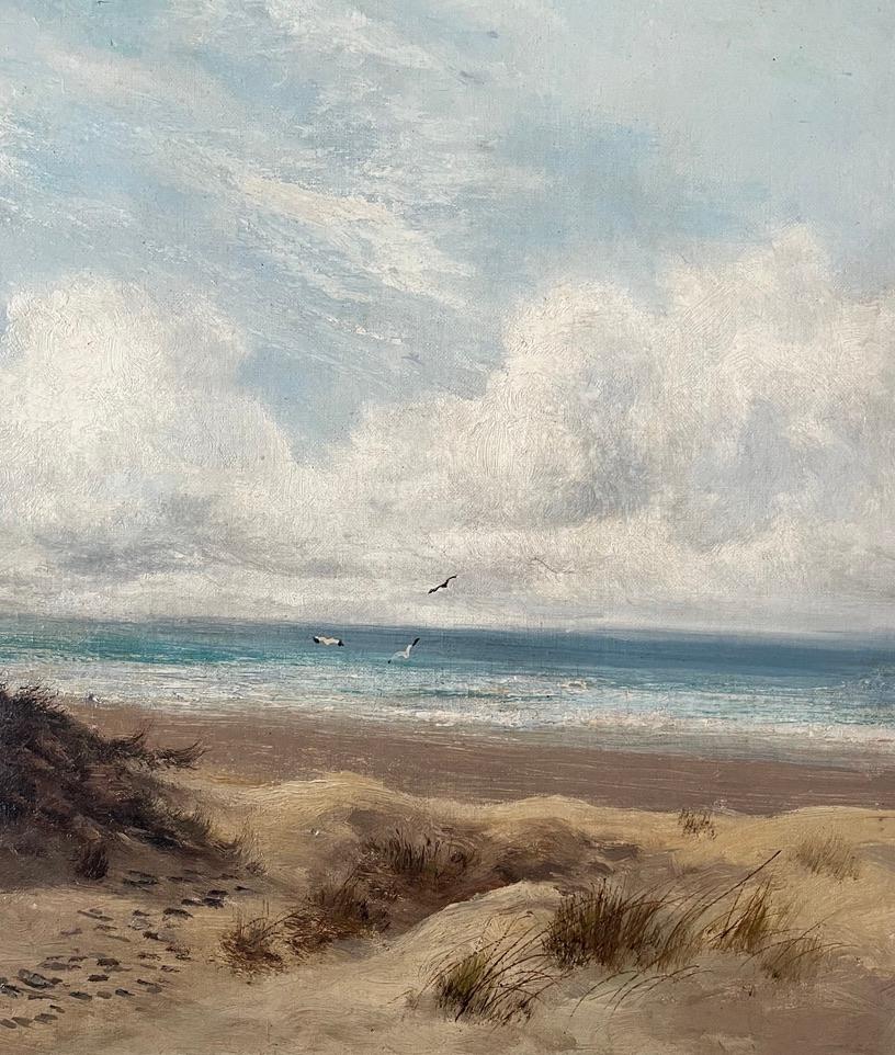 Daniel Sherrin Original Victorian oil painting of a beach landscape For Sale 5
