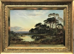 Evening on a Surrey Common, original oil on canvas, British realist landscape