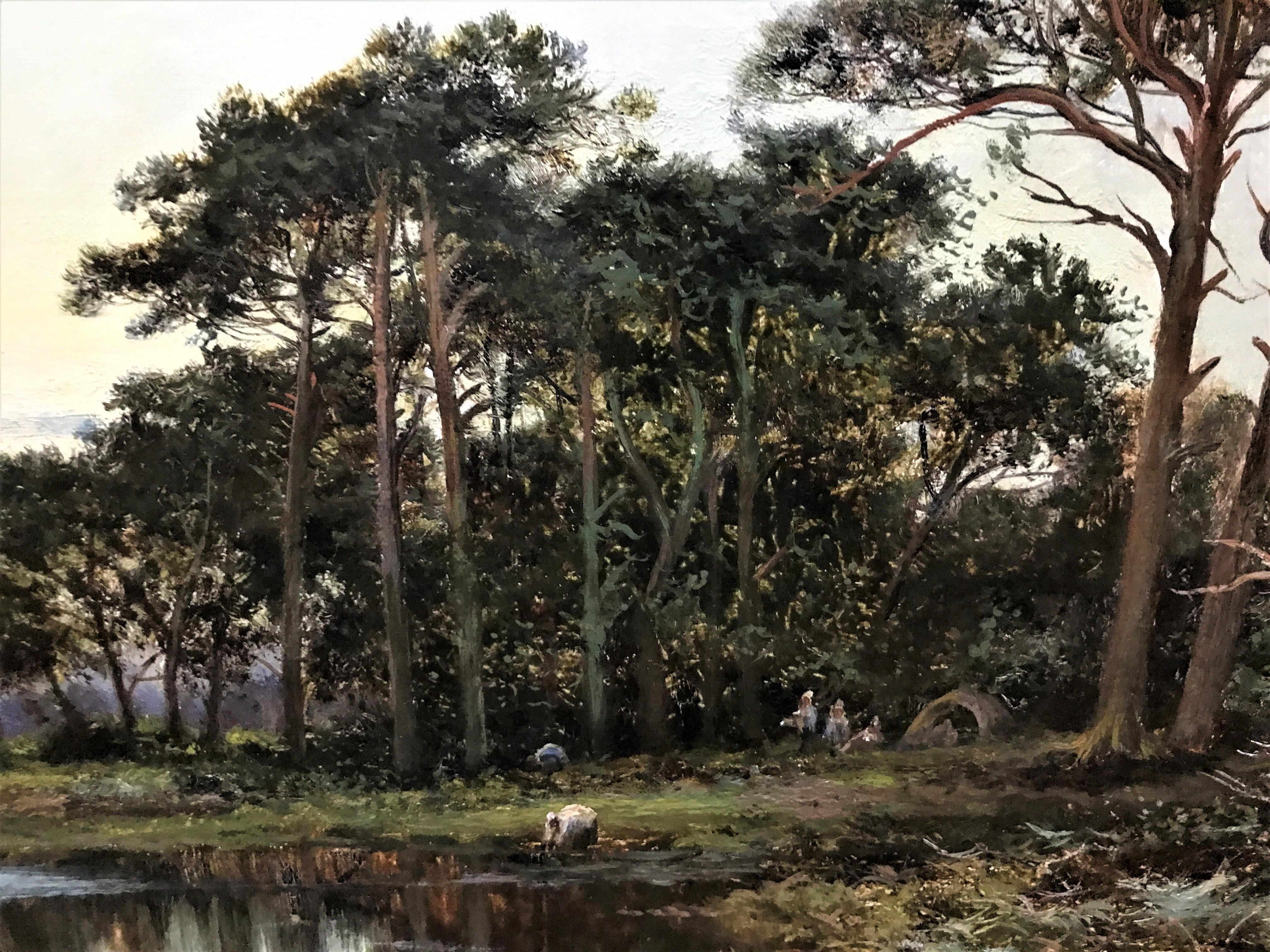Abend auf einem Surrey Common, Original-Ölgemälde auf Leinwand, britische realistische Landschaft (Realismus), Painting, von Daniel Sherrin