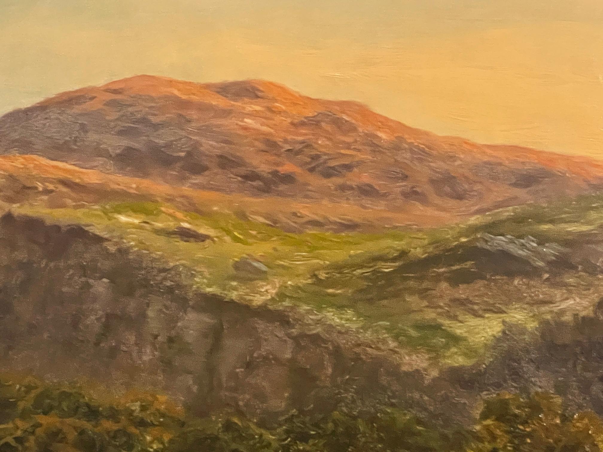  Landscape at sunset - Painting by Daniel Sherrin