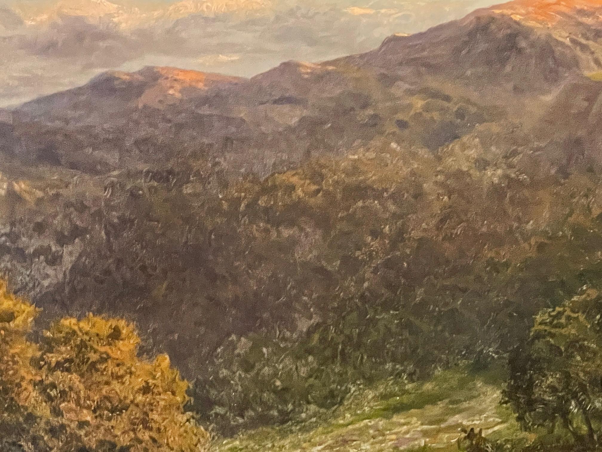  Paysage au coucher du soleil - Impressionnisme Painting par Daniel Sherrin