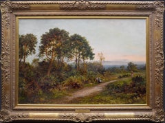 King's Wood:: Kent - Grande peinture à l'huile de paysage anglais du 19ème siècle