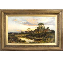 Landscape with Stream by Daniel Sherrin English Rural Landscape Oil Painting