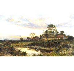 Landscape with Stream by Daniel Sherrin English Rural Landscape Oil Painting