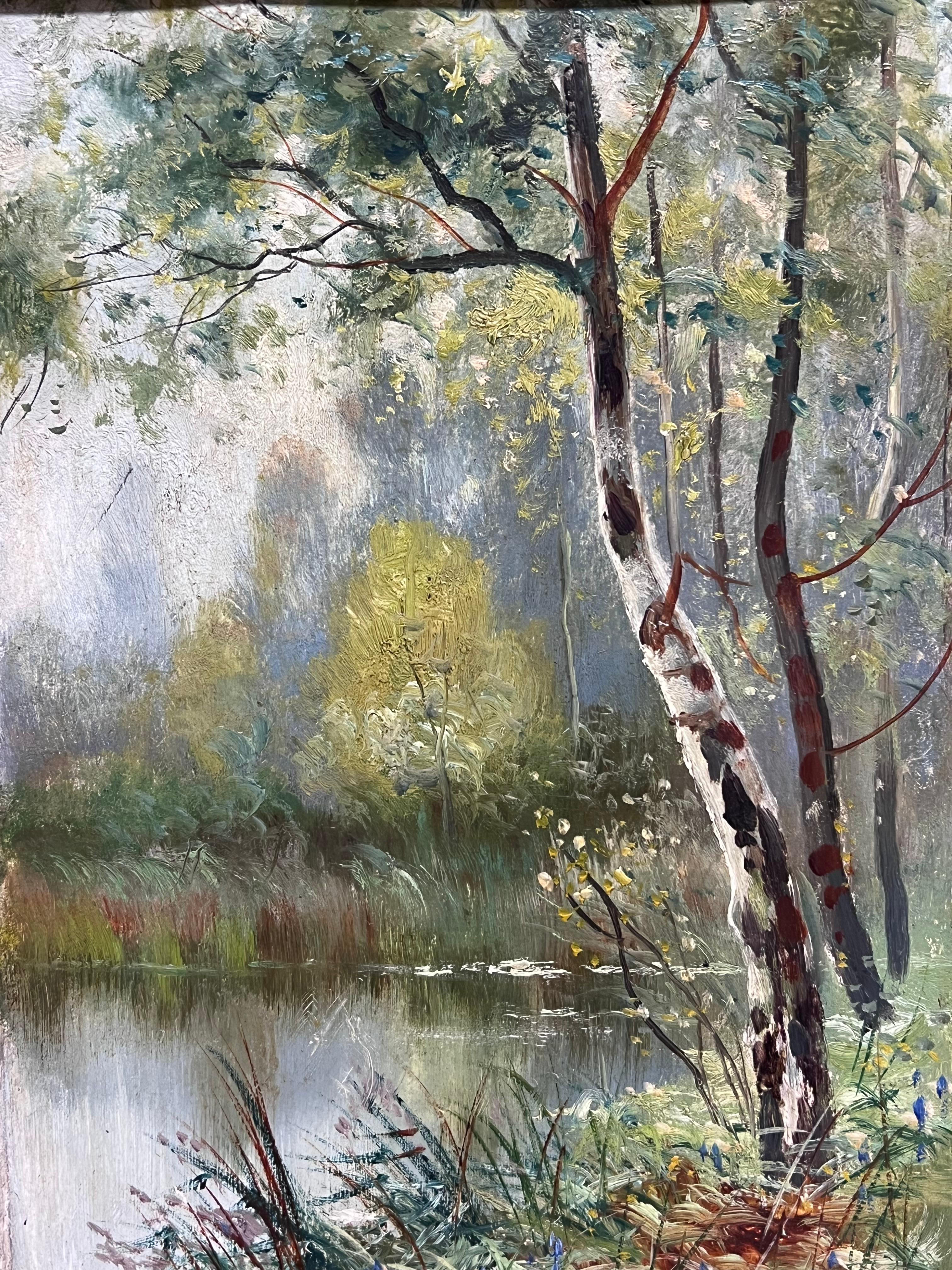 Frühling, Burnham
von Daniel Sherrin (Brite 1868-1940)
Öl auf Karton, gerahmt
verso beschriftet
betitelt zu Frame
Gerahmt: 16 x 14 Zoll
Tafel: 10 x 8 Zoll
Provenienz: Privatsammlung, Großbritannien
Condit: sehr guter Zustand

Für weitere