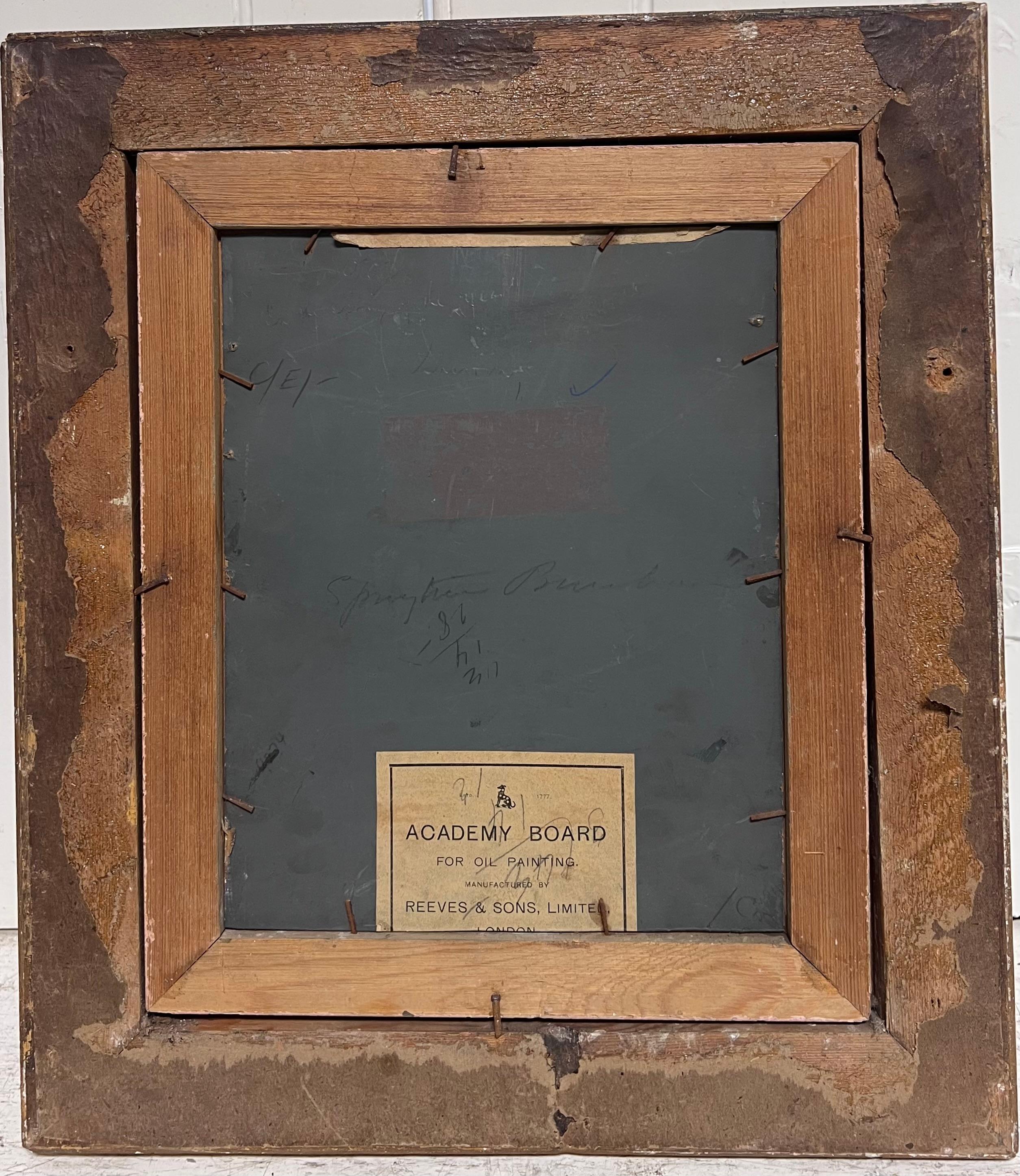 Viktorianische englische Ölgemälde Woodland Fluss Lichtung Landschaft in vergoldeten Rahmen im Angebot 4