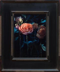 "Fire Flower" by Daniel Sprick, Oil Painting of Roses