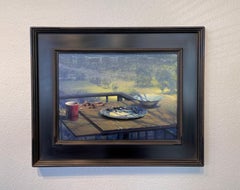 "Stillleben mit Landschaft":: Ölgemälde