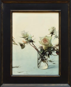 "White Night" by Daniel Sprick, Still Life Oil Painting of Roses